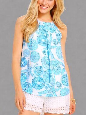 Lilly Pulitzer For Target Women's Urchin For You Tank Top Shell White Size Small